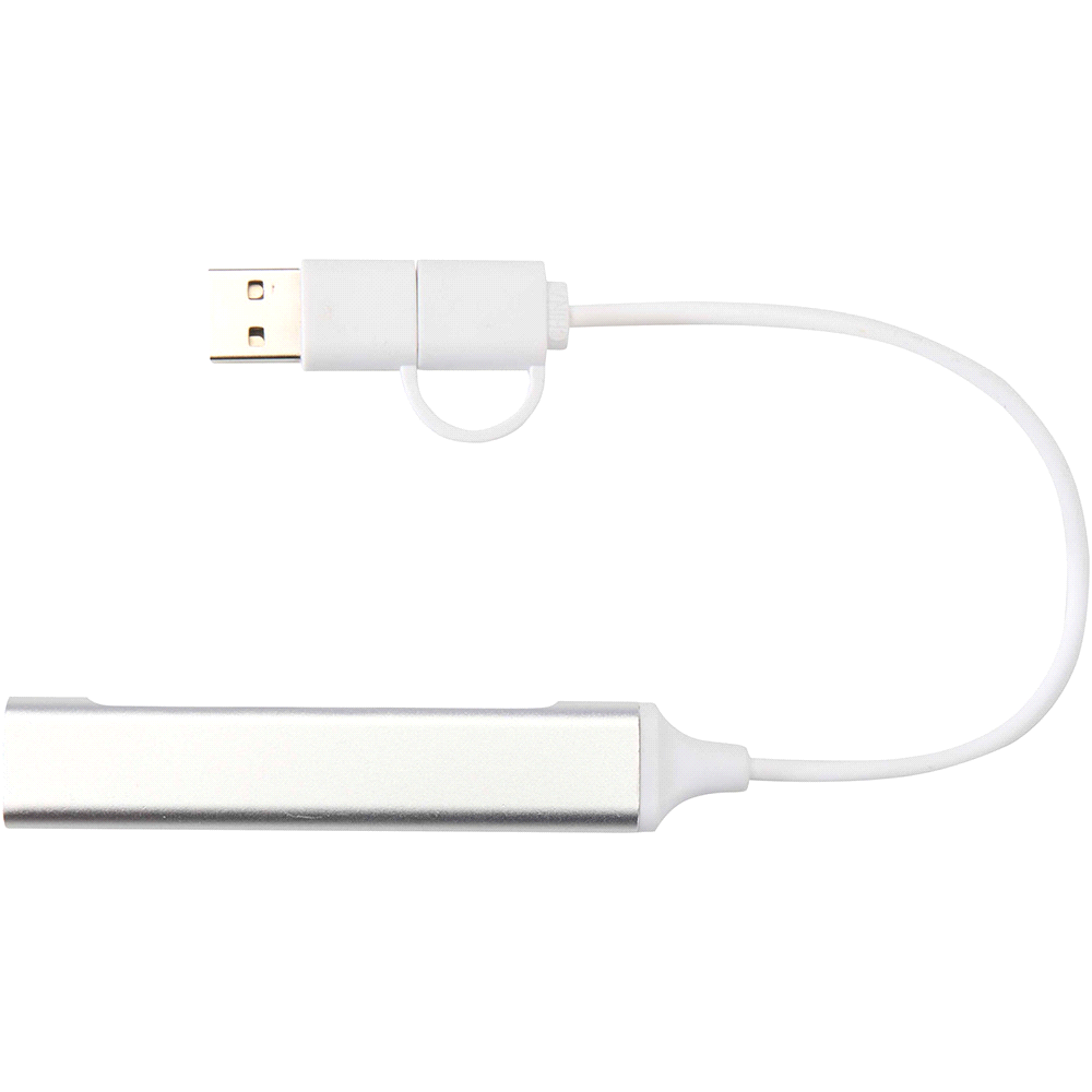Alkaid 4-Port Recycled Aluminium USB-A & Type-C Hub w/ Dual Input – Desk Accessories – Global Stock – thumbnail 6 of 8