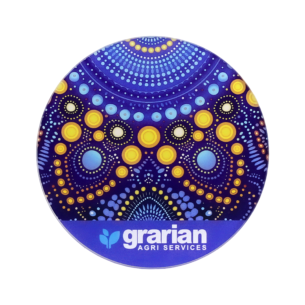 Round Glass Coaster – available in white colour