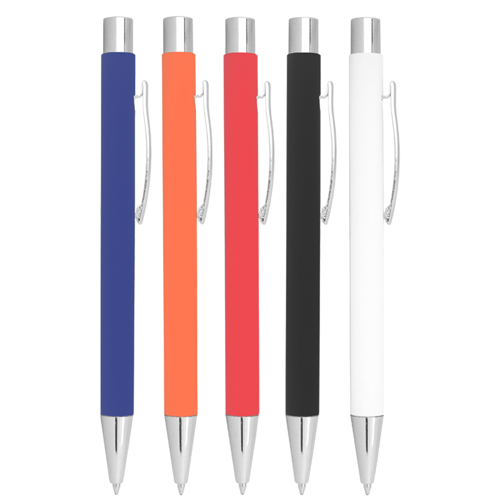 Gorica Click Action Ballpoint Pen – Desk Accessories – The Range – available in Black, Navy, Orange, Red and White – thumbnail 1 of 15
