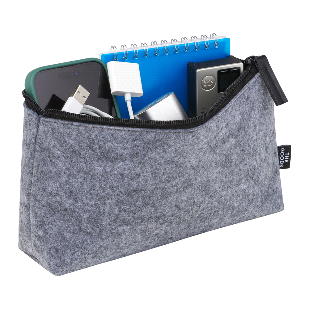 The Goods Recycled Felt Zippered Pouch – Toiletry Bags – Global Stock – thumbnail 4 of 4