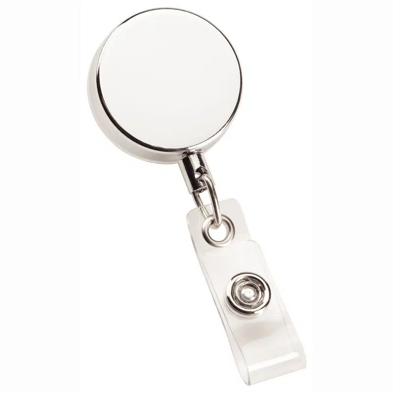 Metal Zip Pull Badge Holder – Badge Holders – available in silver colour