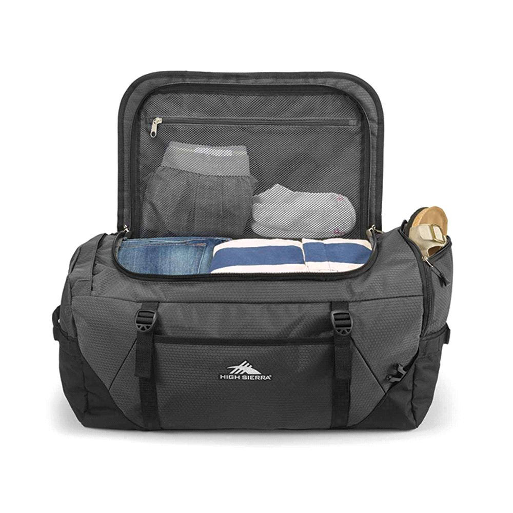 High Sierra Fairlead 64L Duffel Backpack – Duffle/Sports Bags – The Range – available in Black/Mercury – thumbnail 5 of 12