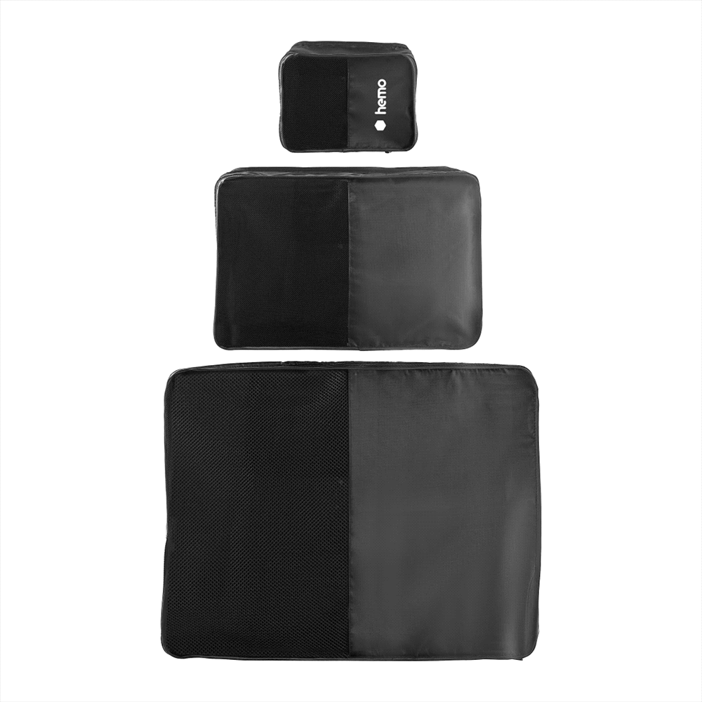 Packing Cubes 3pc Set – Travel Bags – The Range – available in Black – thumbnail 1 of 6