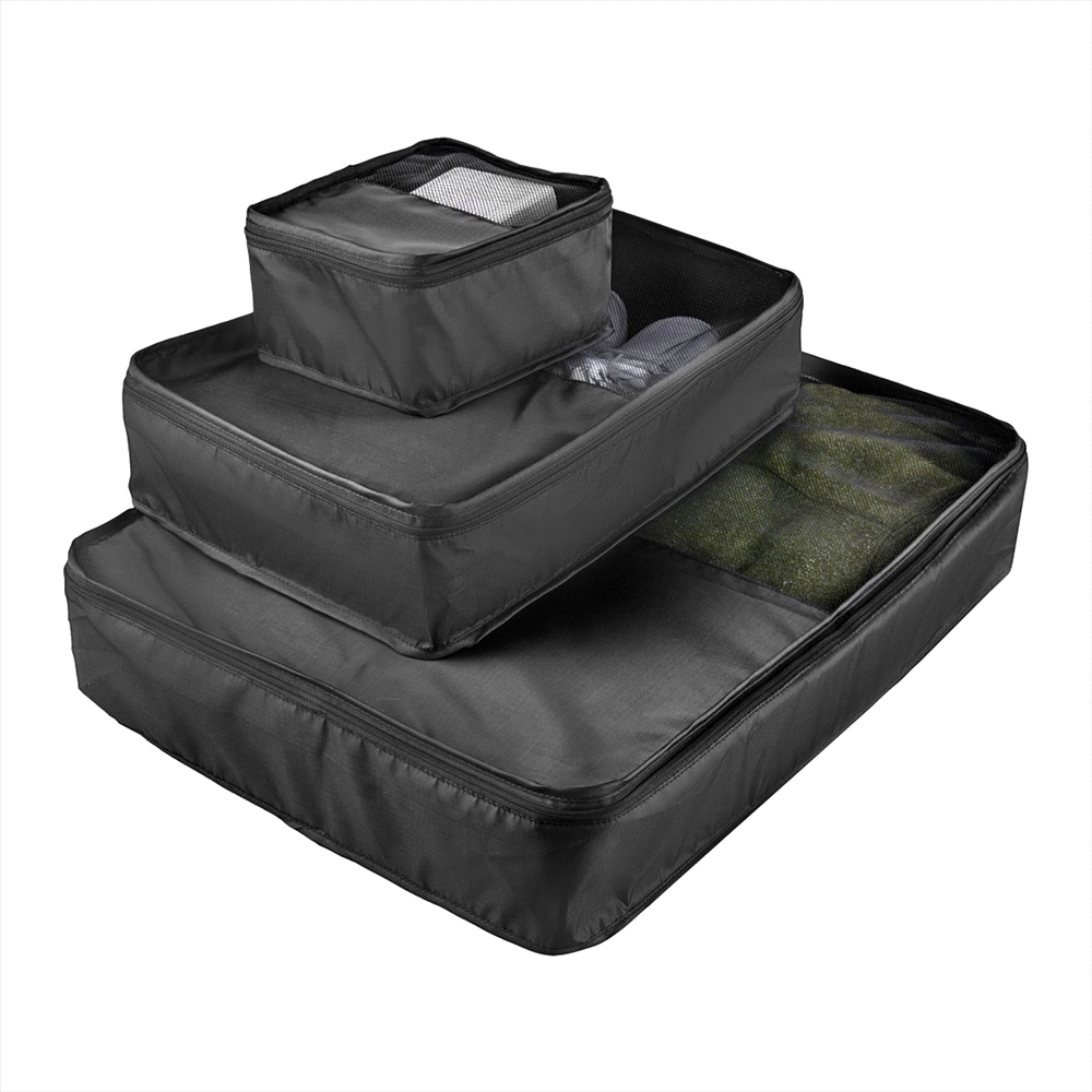 Packing Cubes 3pc Set – Travel Bags – The Range – available in Black – thumbnail 2 of 6