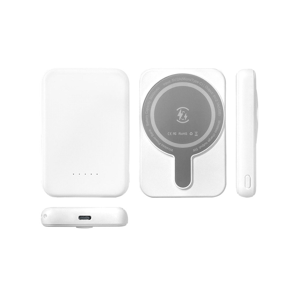 Magnetic Power Bank 5000 mAh – Car Chargers – The Range – available in White – thumbnail 1 of 8