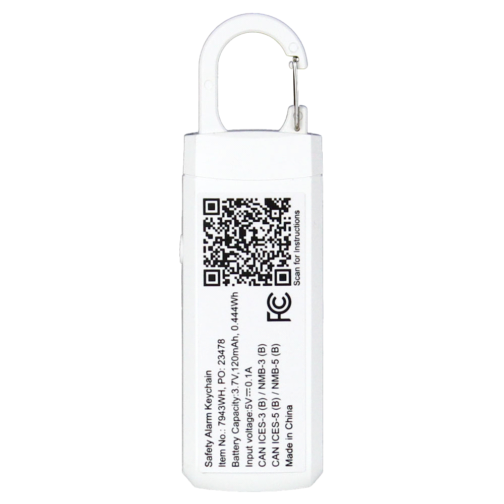 Safety Alarm Keychain – Brushes – The Range – available in White – thumbnail 5 of 6