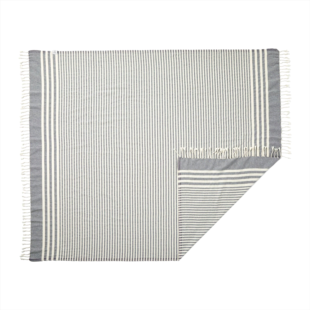 Hilana Upcycled Fethiye Throw Blanket – Blankets – The Range – available in Blue – thumbnail 5 of 8