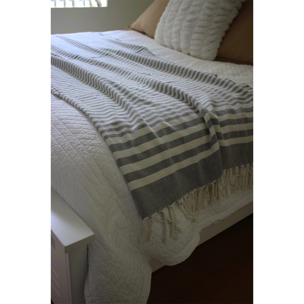 Hilana Upcycled Fethiye Throw Blanket – Blankets – The Range – available in Blue – thumbnail 7 of 8