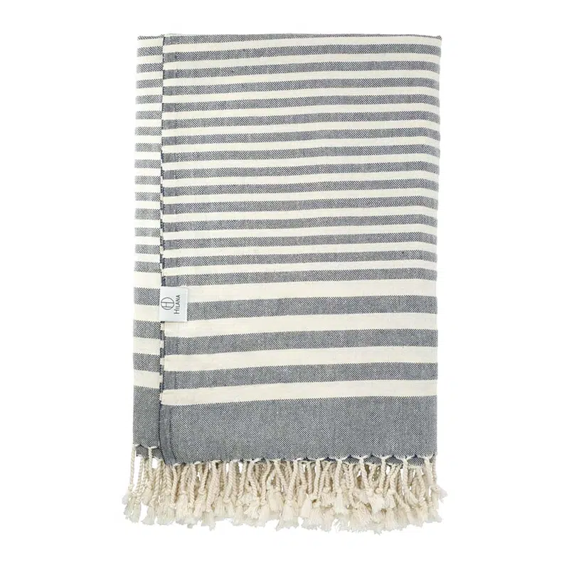 Hilana Upcycled Fethiye Throw Blanket – Blankets – available in blue colour