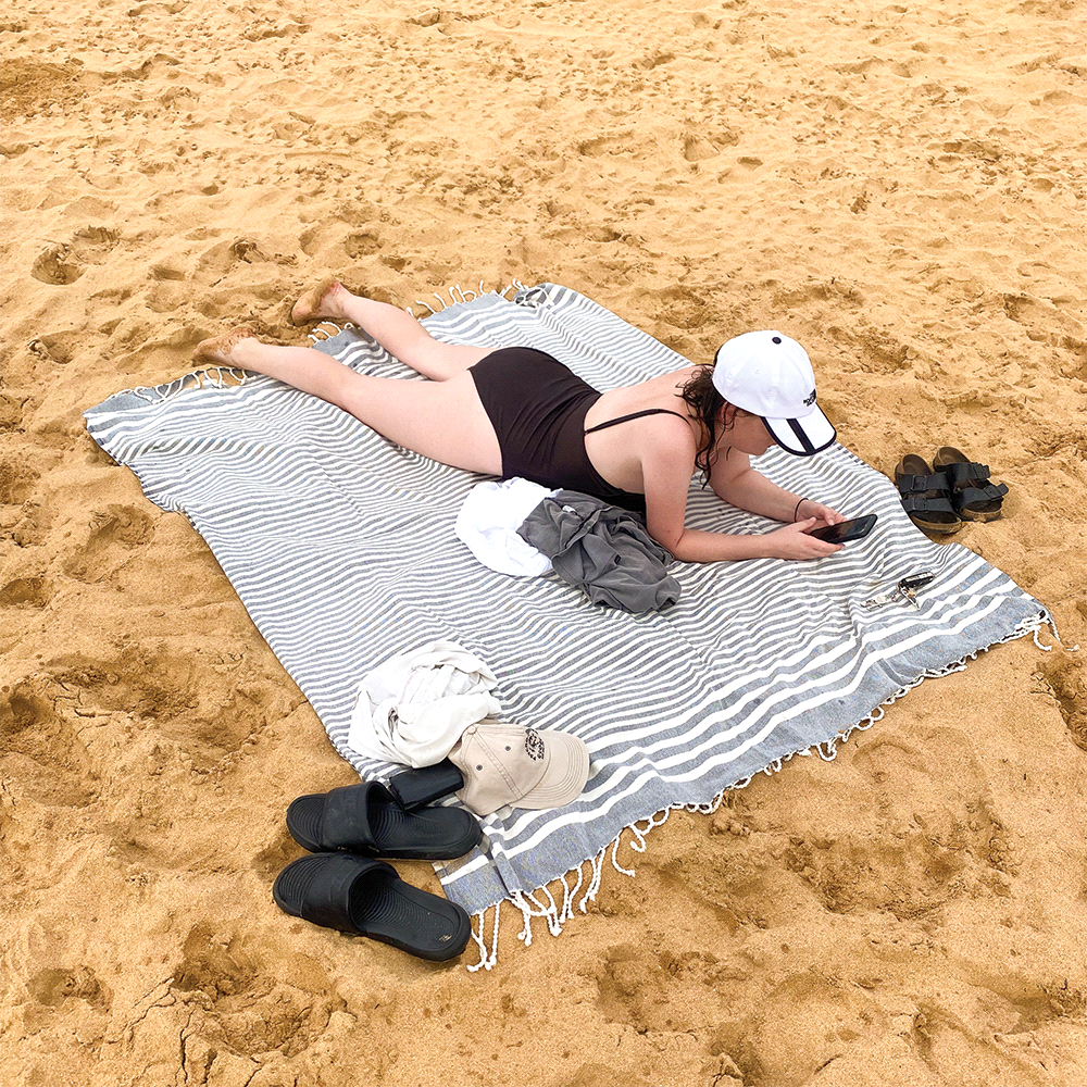 Hilana Upcycled Fethiye Throw Blanket – Blankets – The Range – available in Blue – thumbnail 2 of 8