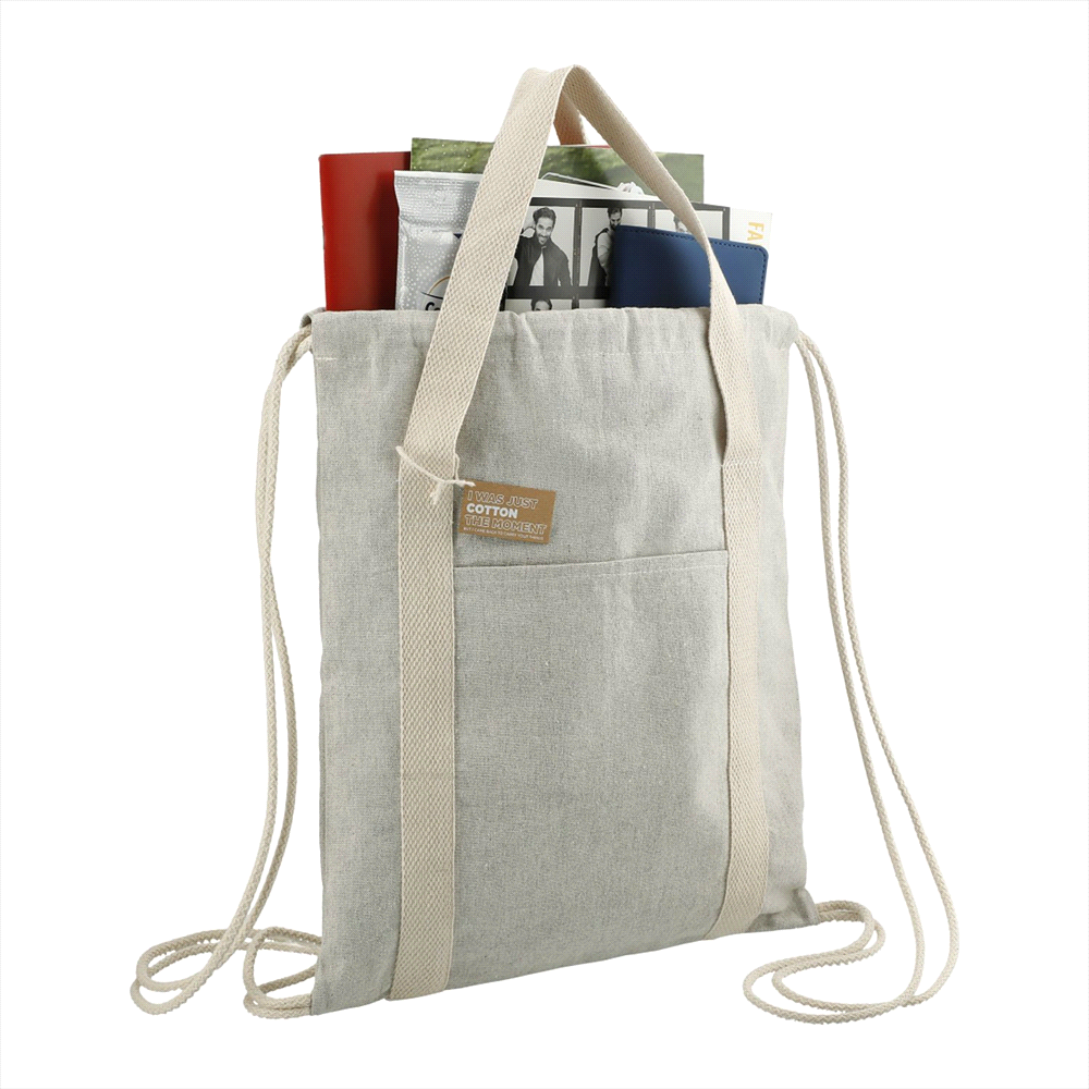 Repose Recycled Cotton Drawstring Bag – Drawstring Bags – Global Stock – thumbnail 2 of 6