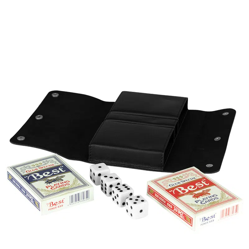 Travel Card Set w/ Leather Cover – Travel Bags – available in black colour