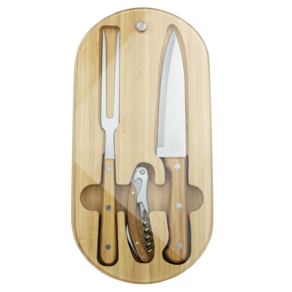 Trekk Oval Bamboo Glass Knife Set – Cooler Bags – The Range – available in Wood – thumbnail 1 of 7