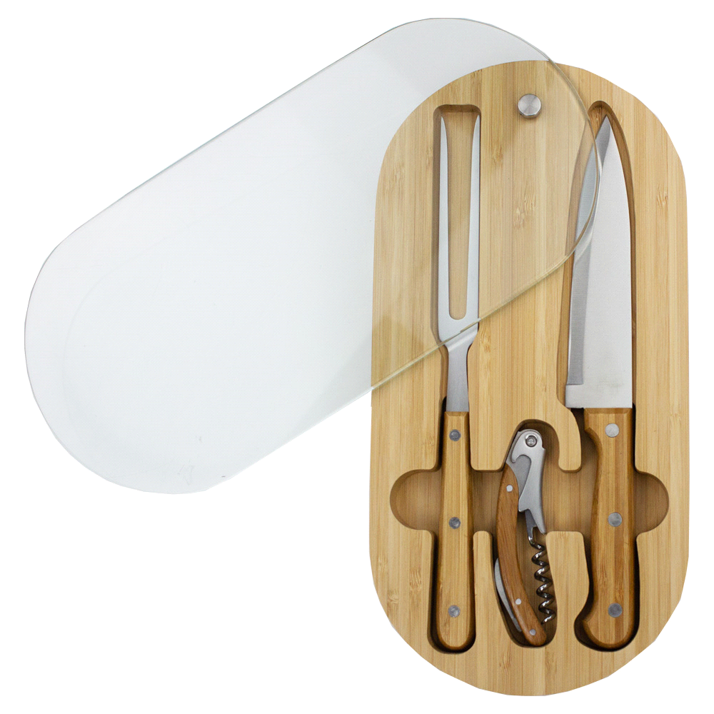 Trekk Oval Bamboo Glass Knife Set – Cooler Bags – The Range – available in Wood – thumbnail 2 of 7