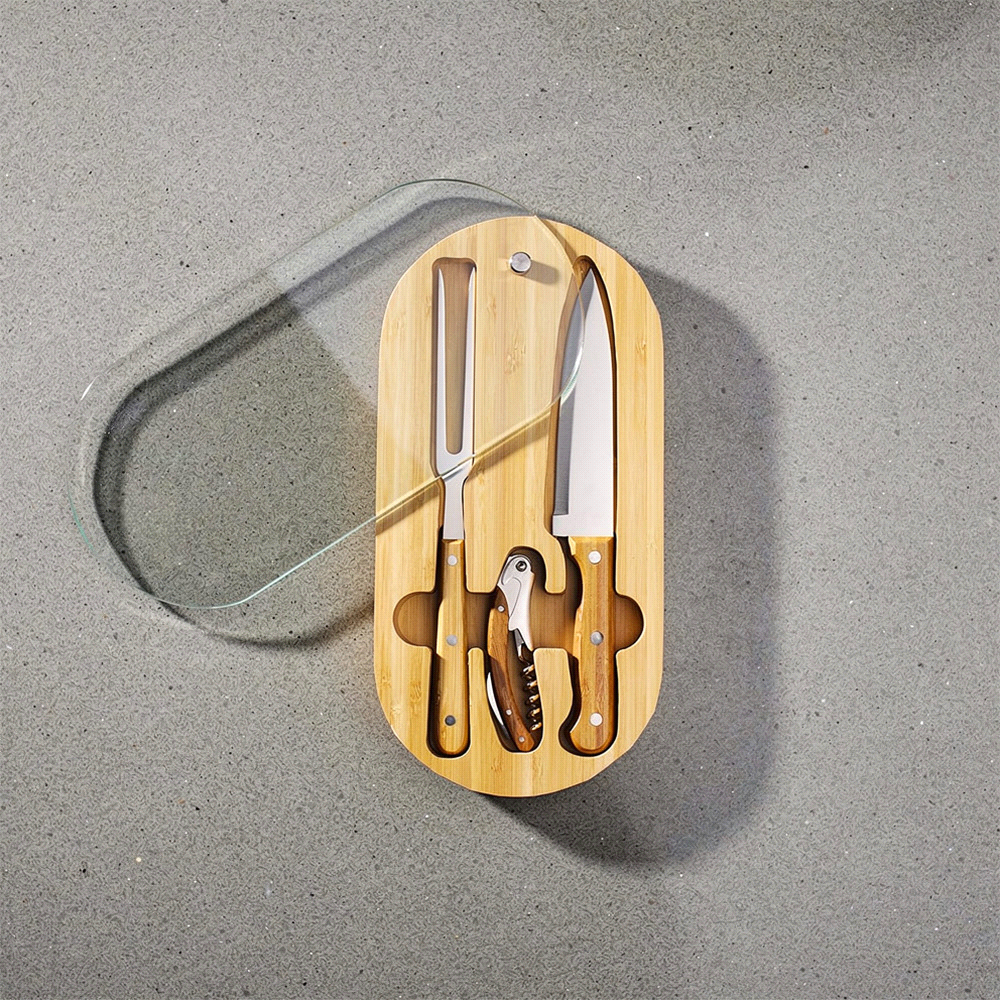 Trekk Oval Bamboo Glass Knife Set – Cooler Bags – The Range – available in Wood – thumbnail 3 of 7