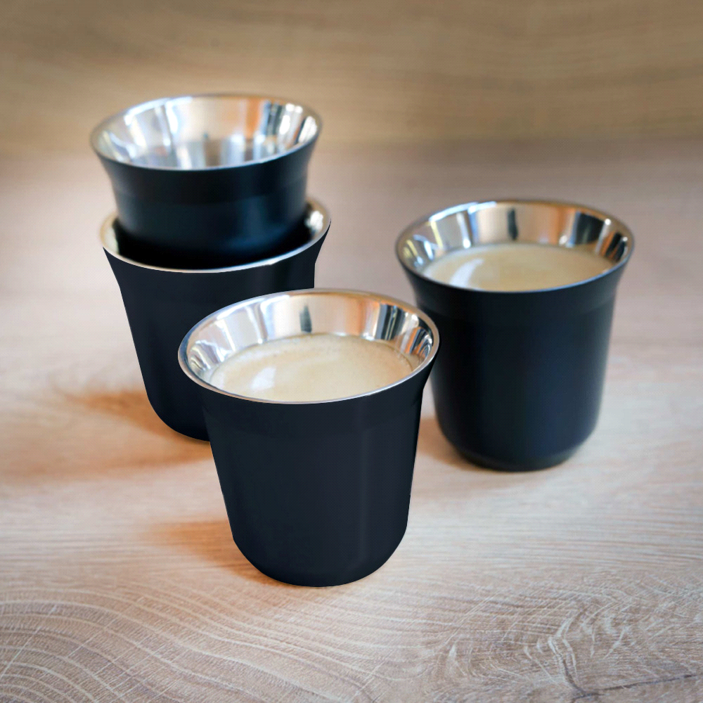 Duo Recycled Espresso Cup Set – Reusable Coffee Cups – The Range – available in Black – thumbnail 3 of 8