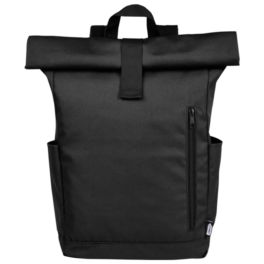 Byron 15.6" GRS RPET Roll-Top Backpack 18L – Backpacks – The Range – available in Black, Grey and Navy – thumbnail 17 of 20