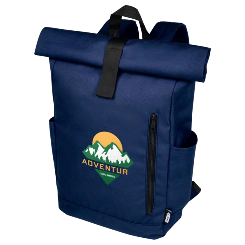 Byron 15.6" GRS RPET Roll-Top Backpack 18L – Backpacks – The Range – available in Black, Grey and Navy – thumbnail 5 of 20