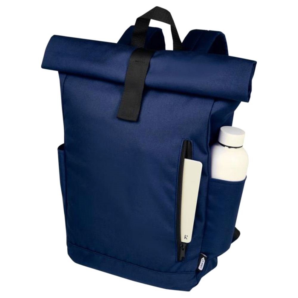 Byron 15.6" GRS RPET Roll-Top Backpack 18L – Backpacks – The Range – available in Black, Grey and Navy – thumbnail 10 of 20