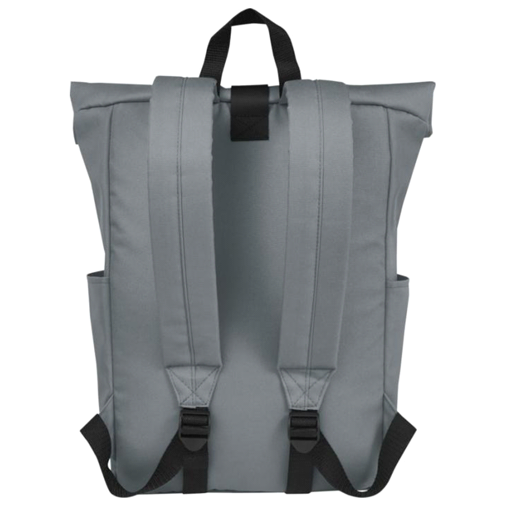 Byron 15.6" GRS RPET Roll-Top Backpack 18L – Backpacks – The Range – available in Black, Grey and Navy – thumbnail 8 of 20