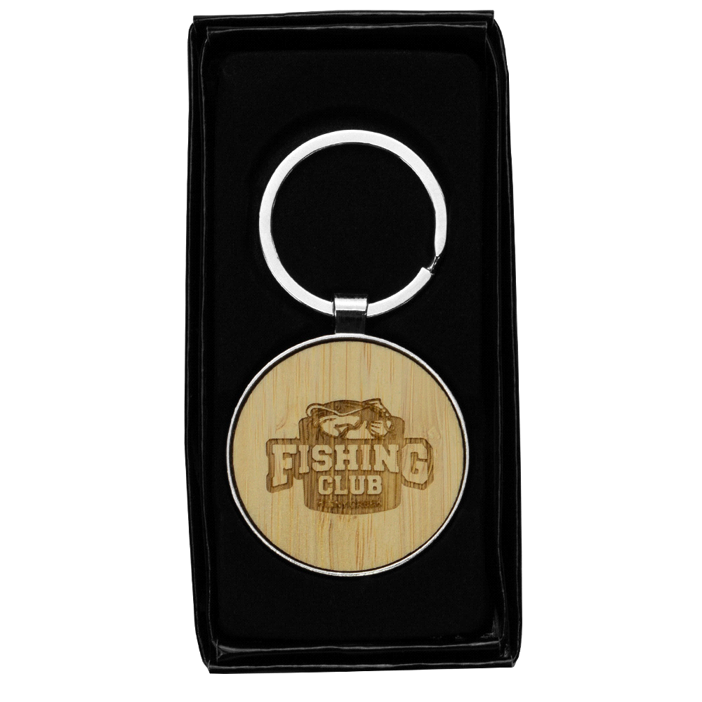 Circular Recycled Zinc Alloy Keyring w/ Bamboo – Keyrings – The Range – available in Bamboo – thumbnail 3 of 4