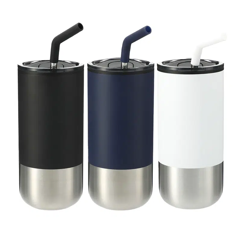 Lagom 470ml Tumbler w/ SS Straw – Drink Bottles – available in black, blue colours