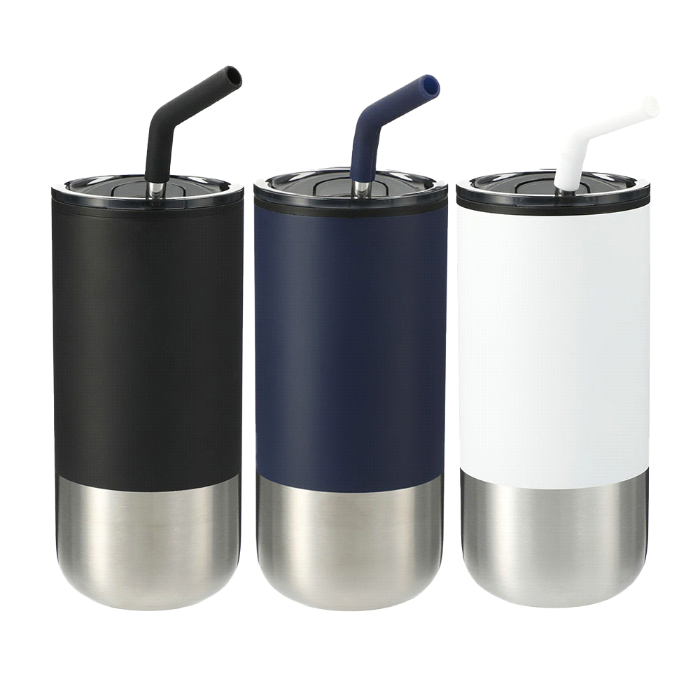 Lagom 470ml Tumbler w/ SS Straw – Drink Bottles – The Range – available in Black, Navy and White – thumbnail 1 of 15