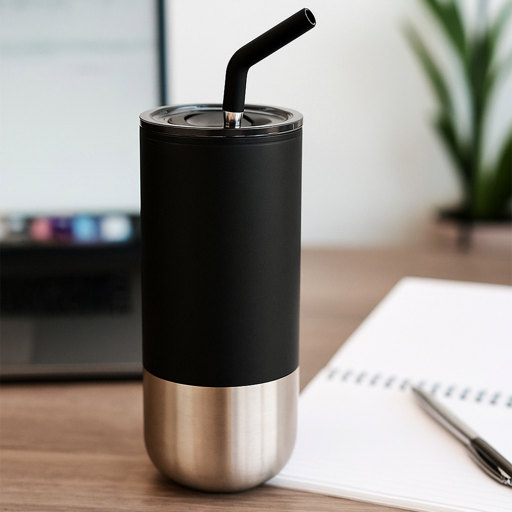 Lagom 470ml Tumbler w/ SS Straw – Drink Bottles – The Range – available in Black, Navy and White – thumbnail 5 of 15