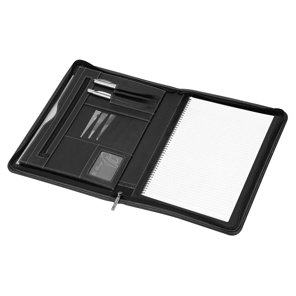 Manchester A4 Imitation Leather Zip Compendium – Compendiums – The Range – available in Black – thumbnail 3 of 4
