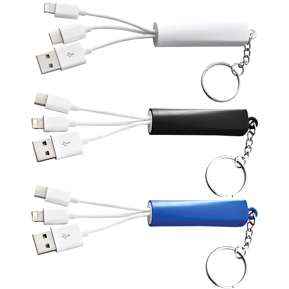 Route Light Up Logo 3-In-1 Cable – Cable Tidies – Global Stock – available in Black, Blue, White – thumbnail 1 of 7