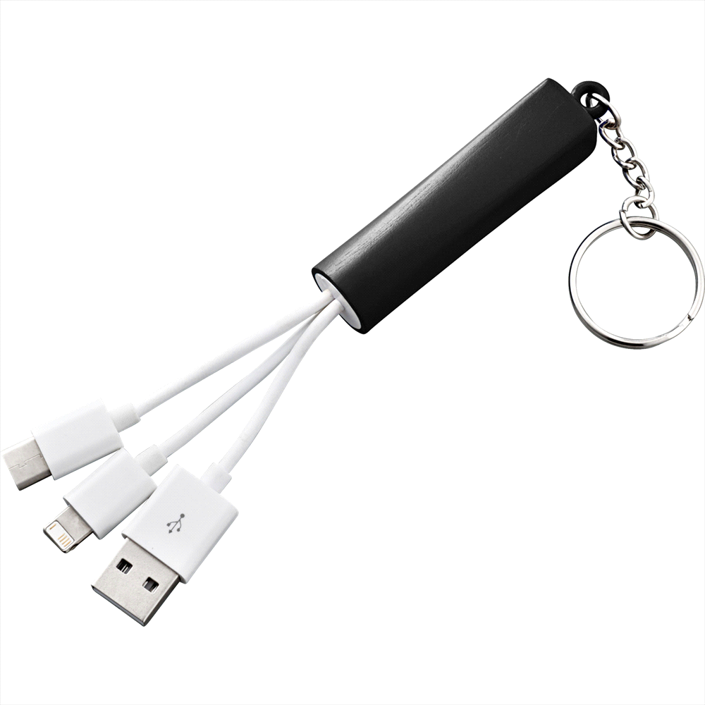 Route Light Up Logo 3-In-1 Cable – Cable Tidies – Global Stock – available in Black, Blue, White – thumbnail 3 of 7