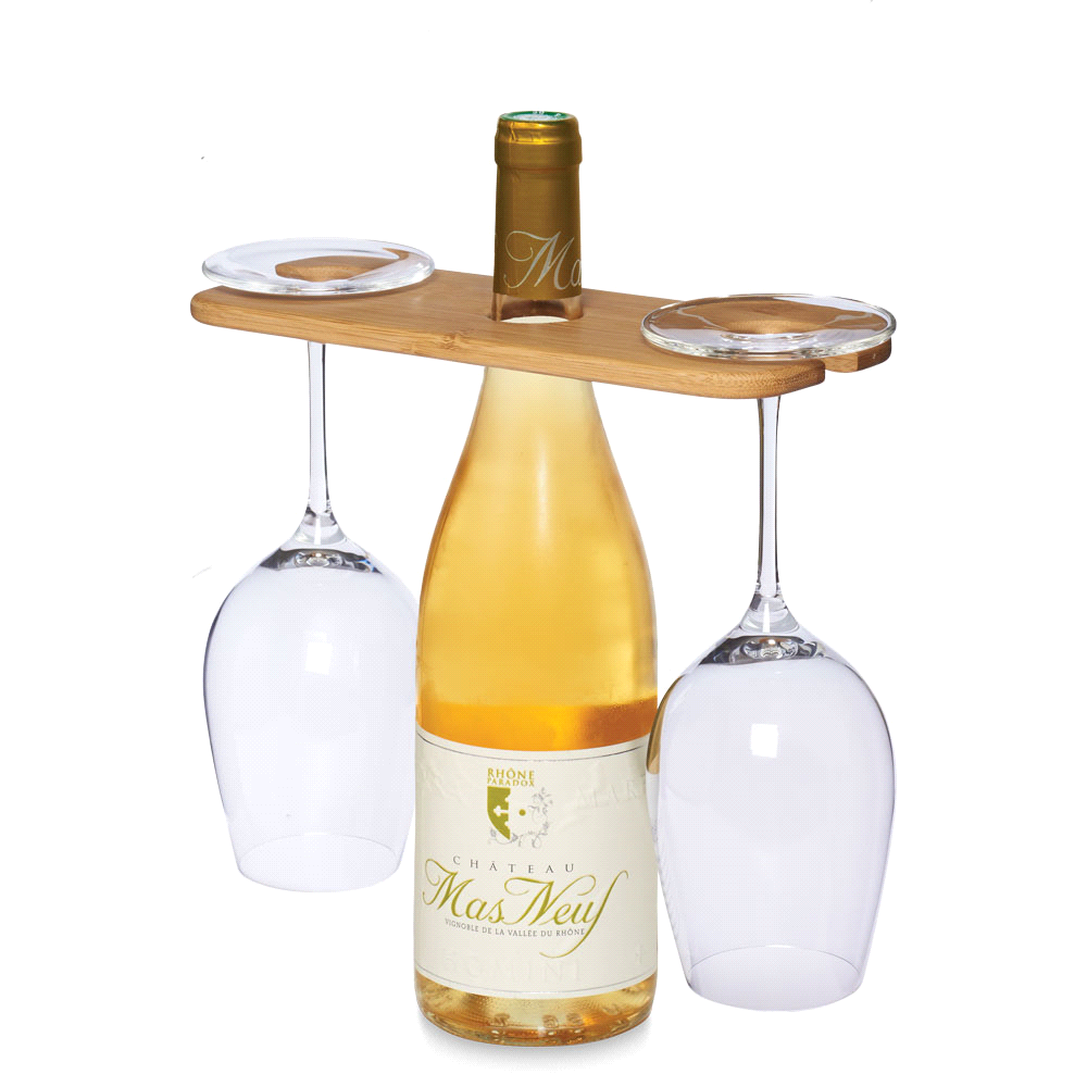 Wine Bottle & Glass Carrier – Glassware – The Range – available in Wood – thumbnail 4 of 4