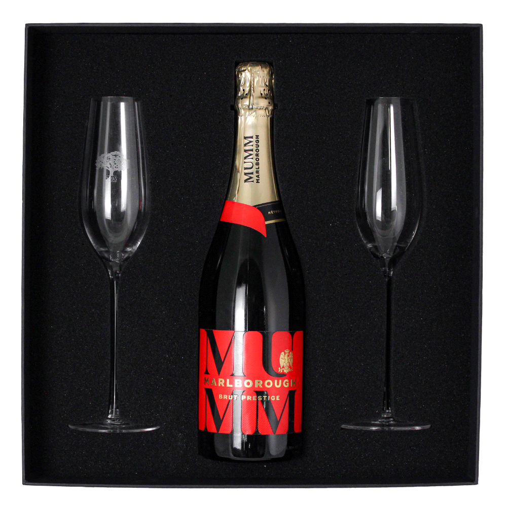 Champagne Flute Gift Set – available in black colour