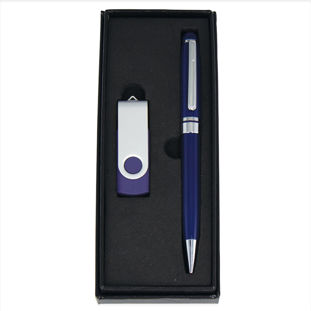USB (4GB) & Pen Giftset – Gift Sets – The Range – available in Black, Blue and Silver – thumbnail 3 of 5