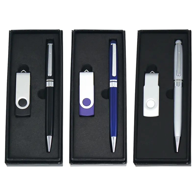 USB (4GB) & Pen Giftset – Gift Sets – available in black, blue colours