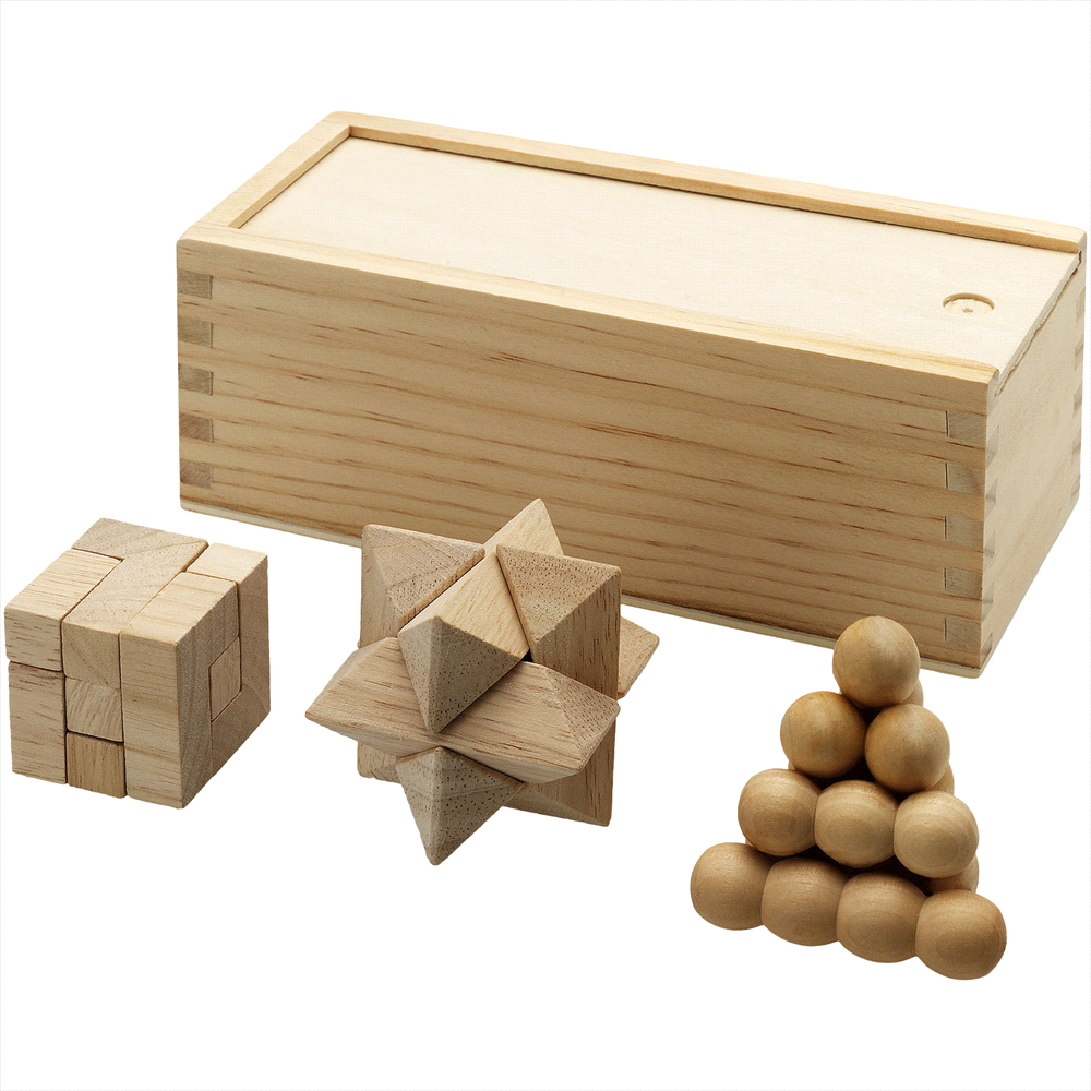 Brainiac 3-Piece Wooden Brain Teaser Set – Cooler Bags – The Range – available in Natural – thumbnail 1 of 8