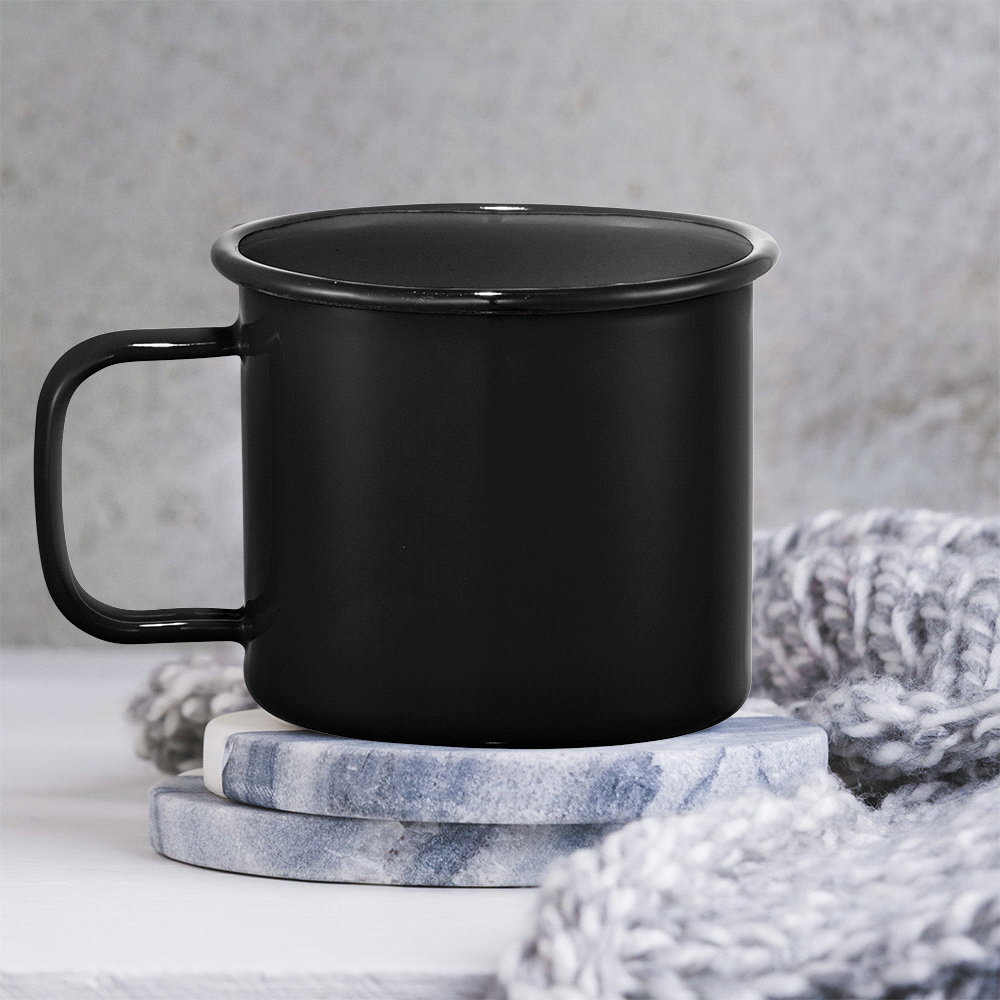 Enamel Metal Cup 500ml – Mugs – The Range – available in Black and White – thumbnail 5 of 17