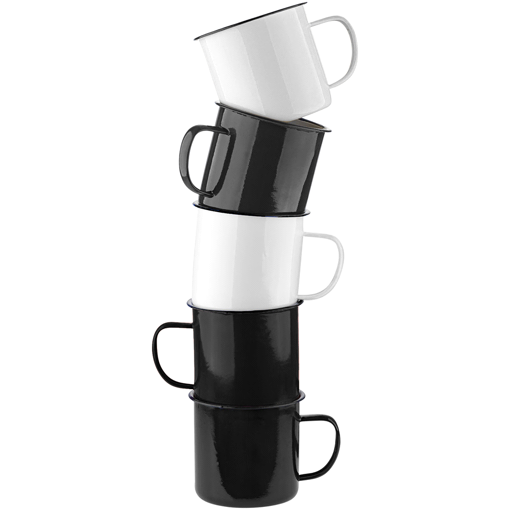 Enamel Metal Cup 500ml – Mugs – The Range – available in Black, White – thumbnail 8 of 17