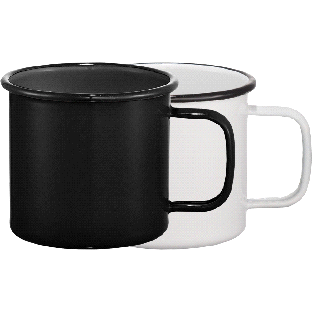 Enamel Metal Cup 500ml – Mugs – The Range – available in Black and White – thumbnail 2 of 17