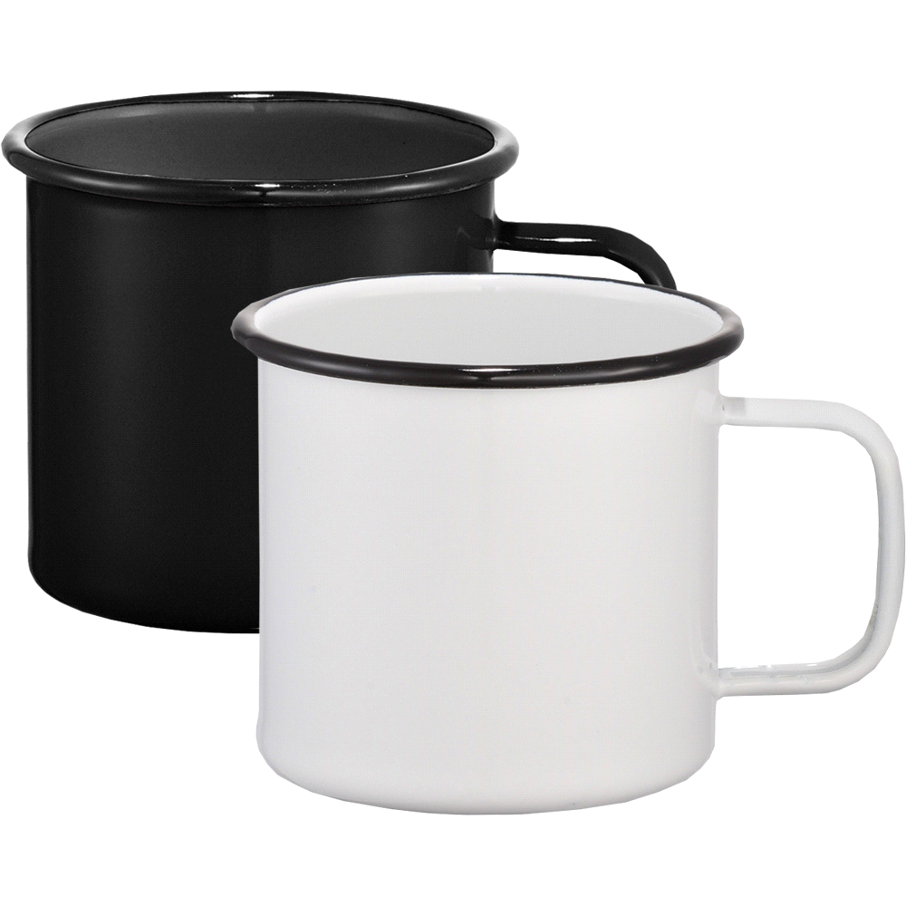 Enamel Metal Cup 500ml – Mugs – The Range – available in Black and White – thumbnail 3 of 17