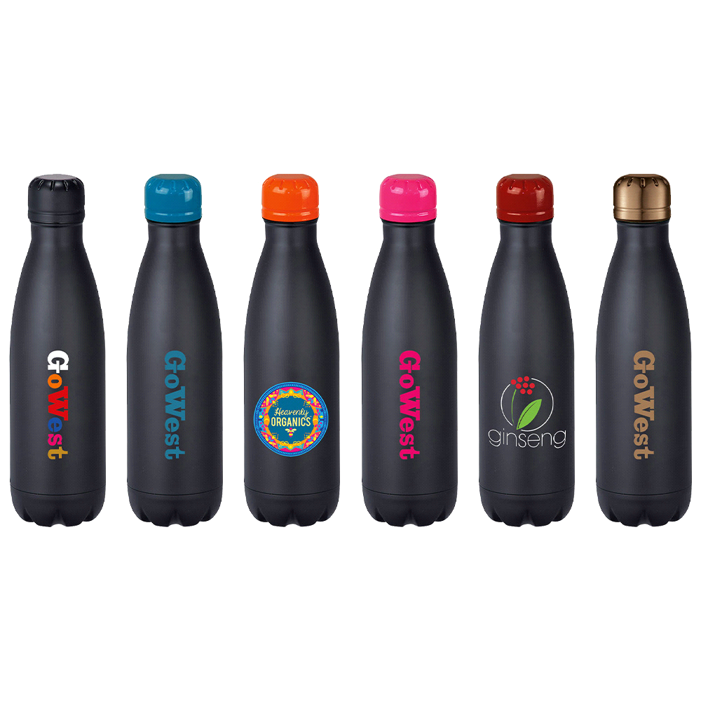 Mix-N-Match Copper Vacuum Insulated Bottle 500ml – Drink Bottles – The Range – available in Black/Black – thumbnail 1 of 27