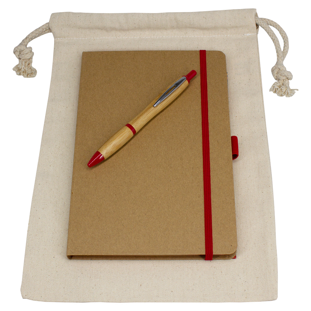 Gift Set - Drawstring Bag + JournalBook + Pen – Drawstring Bags – The Range – available in Black, Blue, Red and White – thumbnail 6 of 7