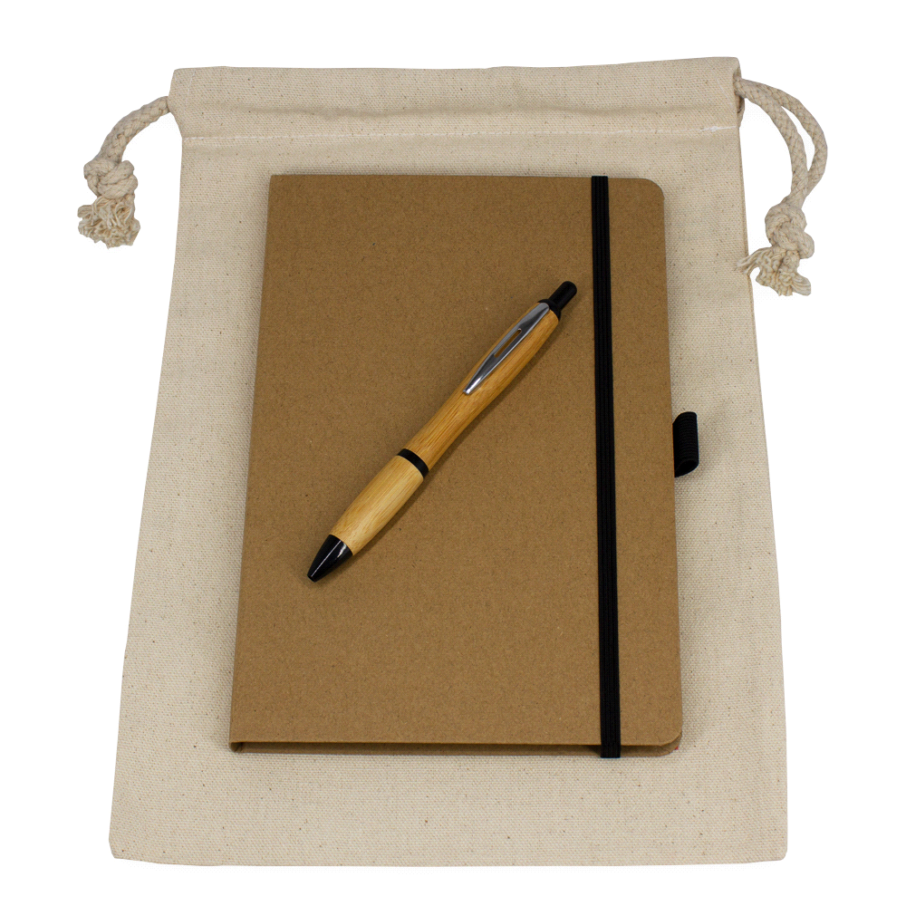 Gift Set - Drawstring Bag + JournalBook + Pen – Drawstring Bags – The Range – available in Black, Blue, Red and White – thumbnail 5 of 7