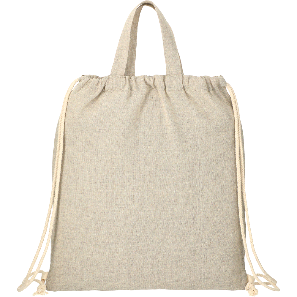 Recycled Cotton Drawstring Bag – Drawstring Bags – Global Stock – available in Brown – thumbnail 1 of 4