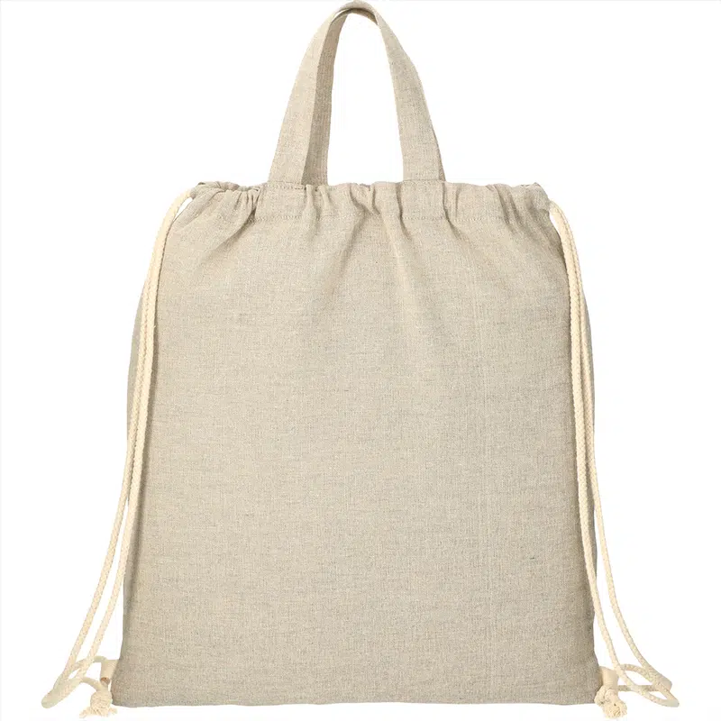 Recycled Cotton Drawstring Bag – Drawstring Bags – available in brown colour
