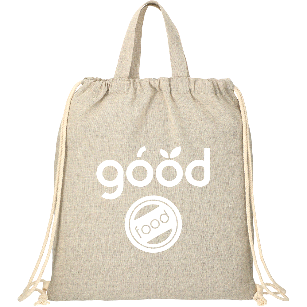 Recycled Cotton Drawstring Bag – Drawstring Bags – Global Stock – available in Brown – thumbnail 2 of 4