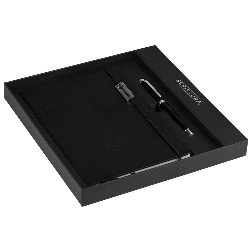 Scriptura Legato Notebook & Pen – Gift Sets – The Range – available in Black – thumbnail 2 of 15