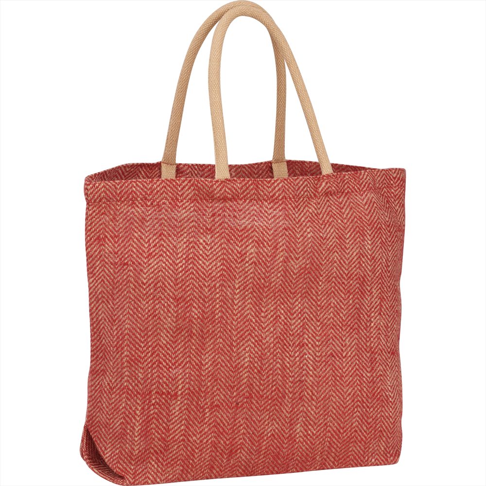 Herringbone Jute Tote 29L – Shoppers – Global Stock – available in Brown – thumbnail 2 of 6