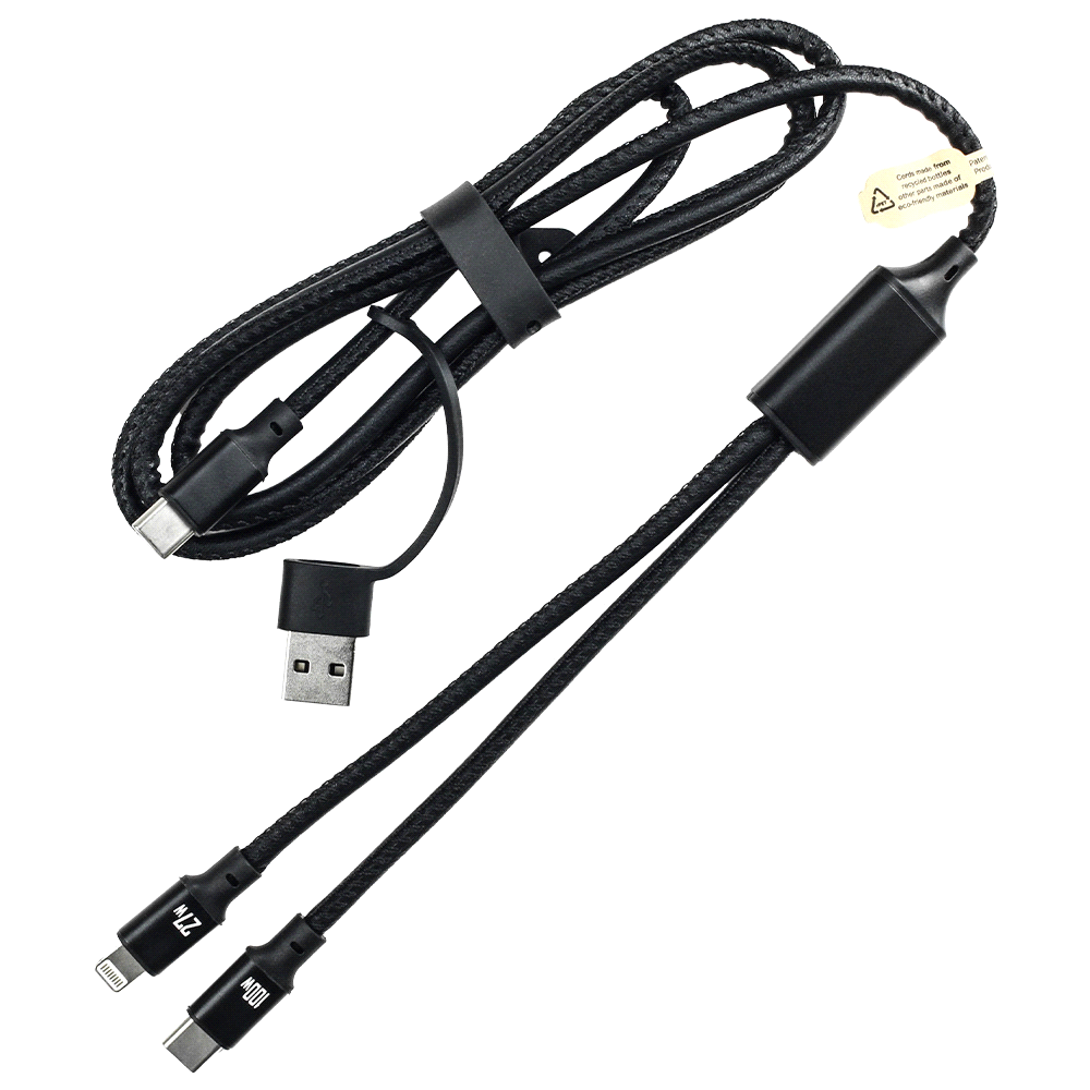 120cm 4 in 1 Fast Charging Data Transfer Cable – Desk Accessories – The Range – available in Black – thumbnail 7 of 9