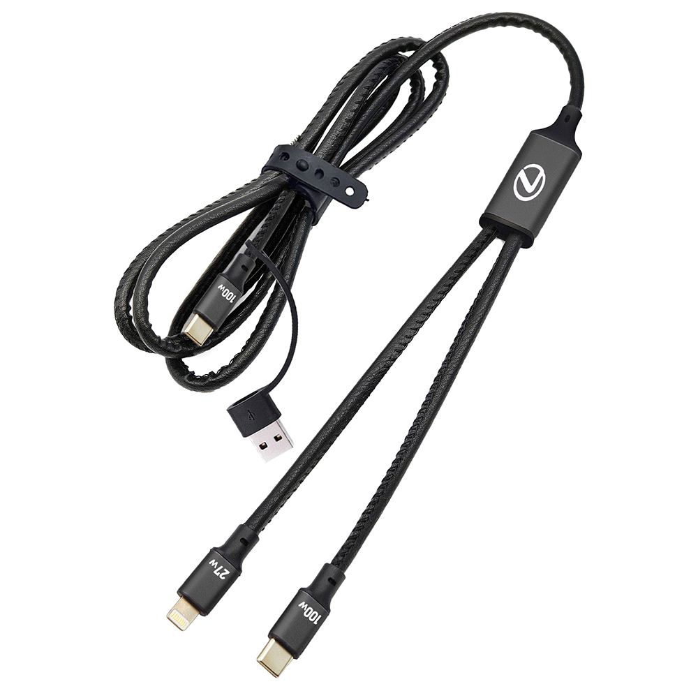 120cm 4 in 1 Fast Charging Data Transfer Cable – Desk Accessories – The Range – available in Black – thumbnail 1 of 9